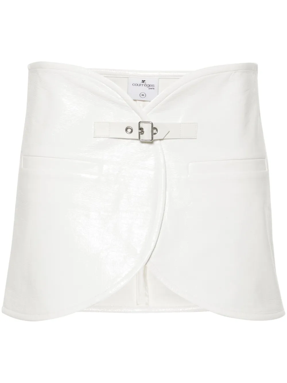 

Виниловая мини-юбка Ellipse Courrèges, белый