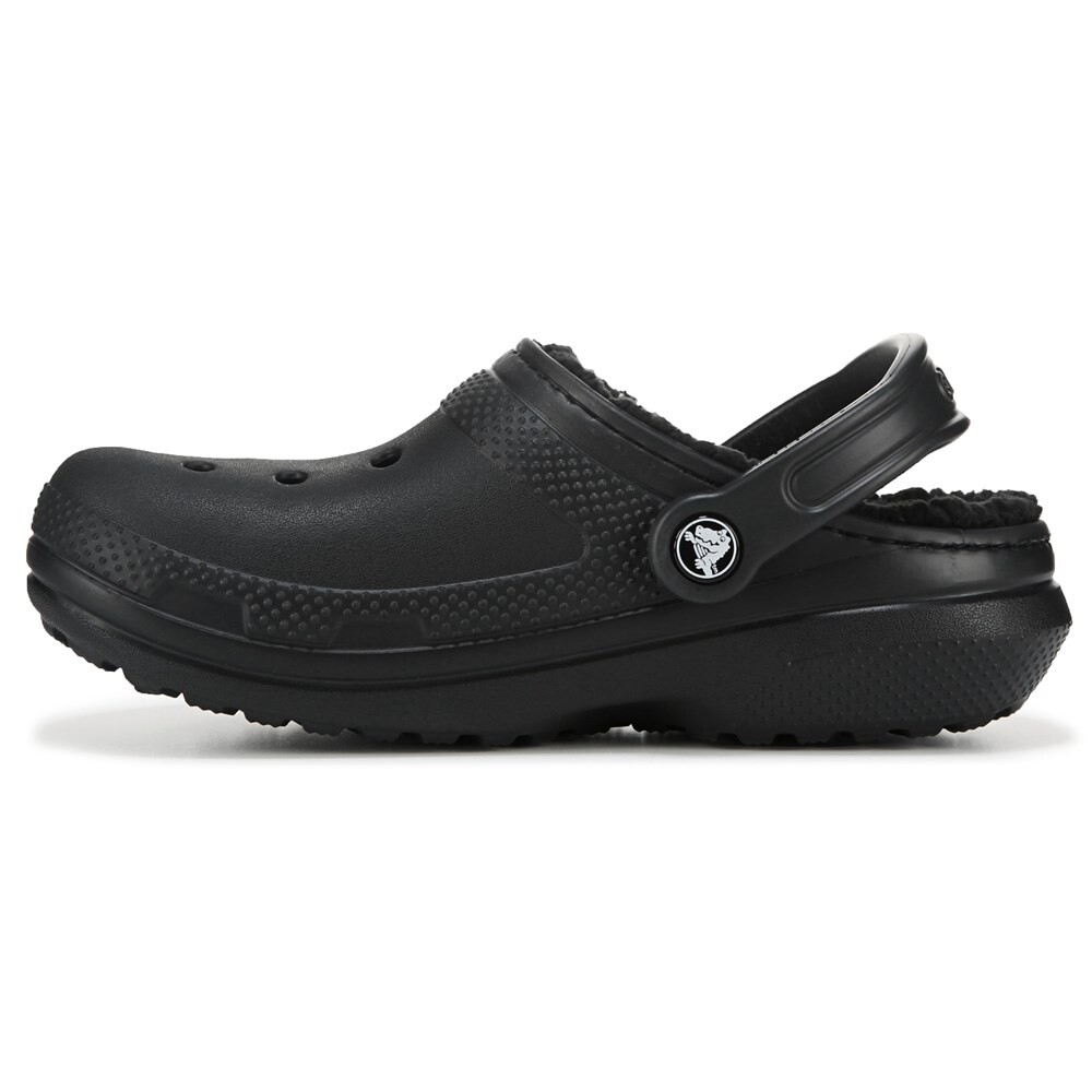 Женские классические сабо с пушистой подкладкой Crocs, черный — фото 3