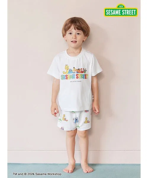 Футболка с принтом Sesame Street Gelato Pique Kids офф-белый — фото 2