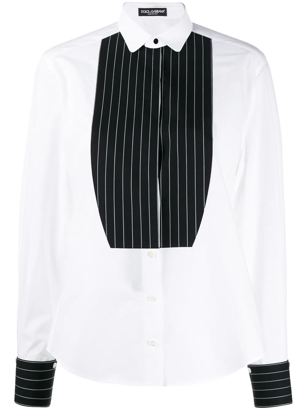 

Рубашка с контрастной манишкой Dolce & Gabbana, белый