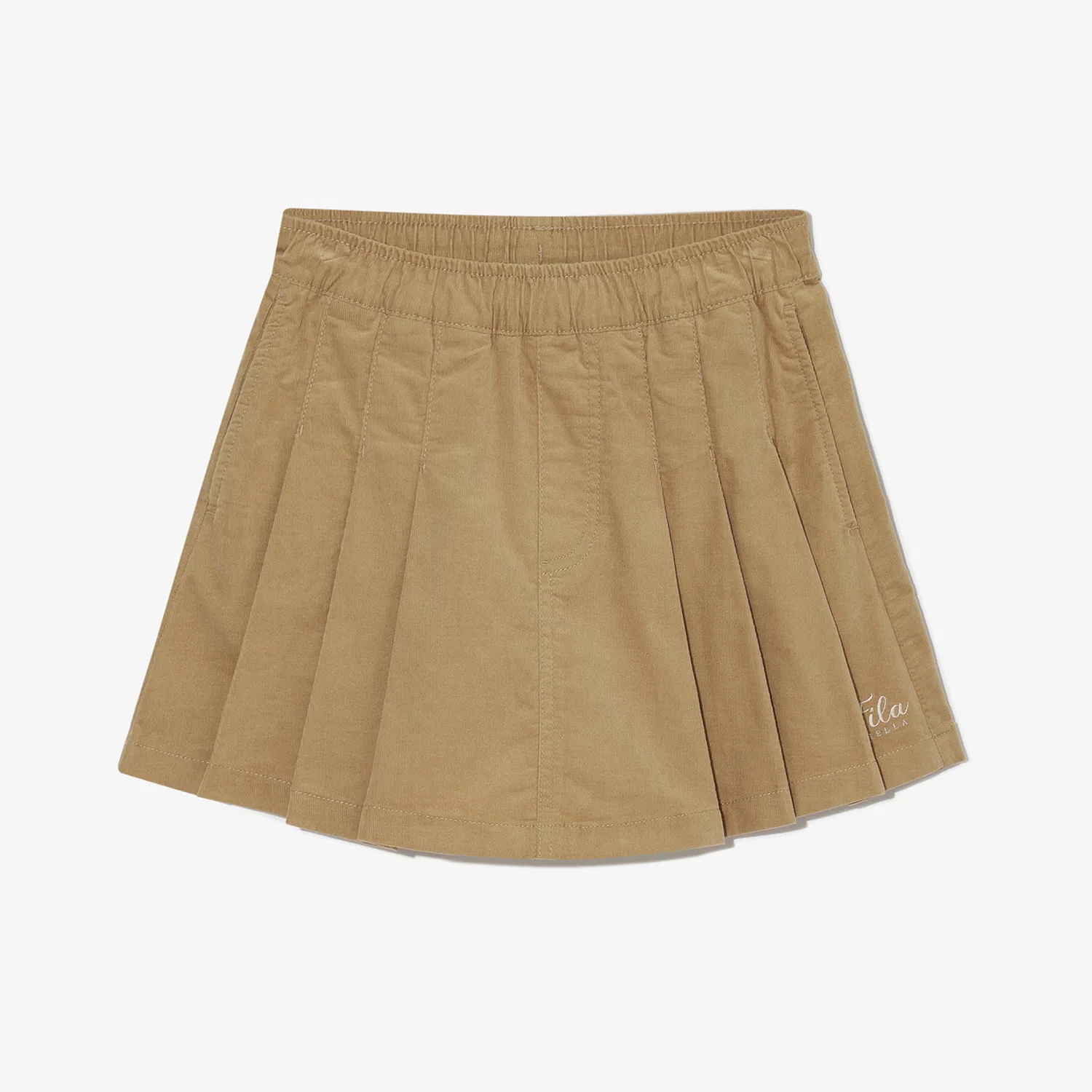 Детские бежевые плиссированные шорты из вельвета от Fila Kids