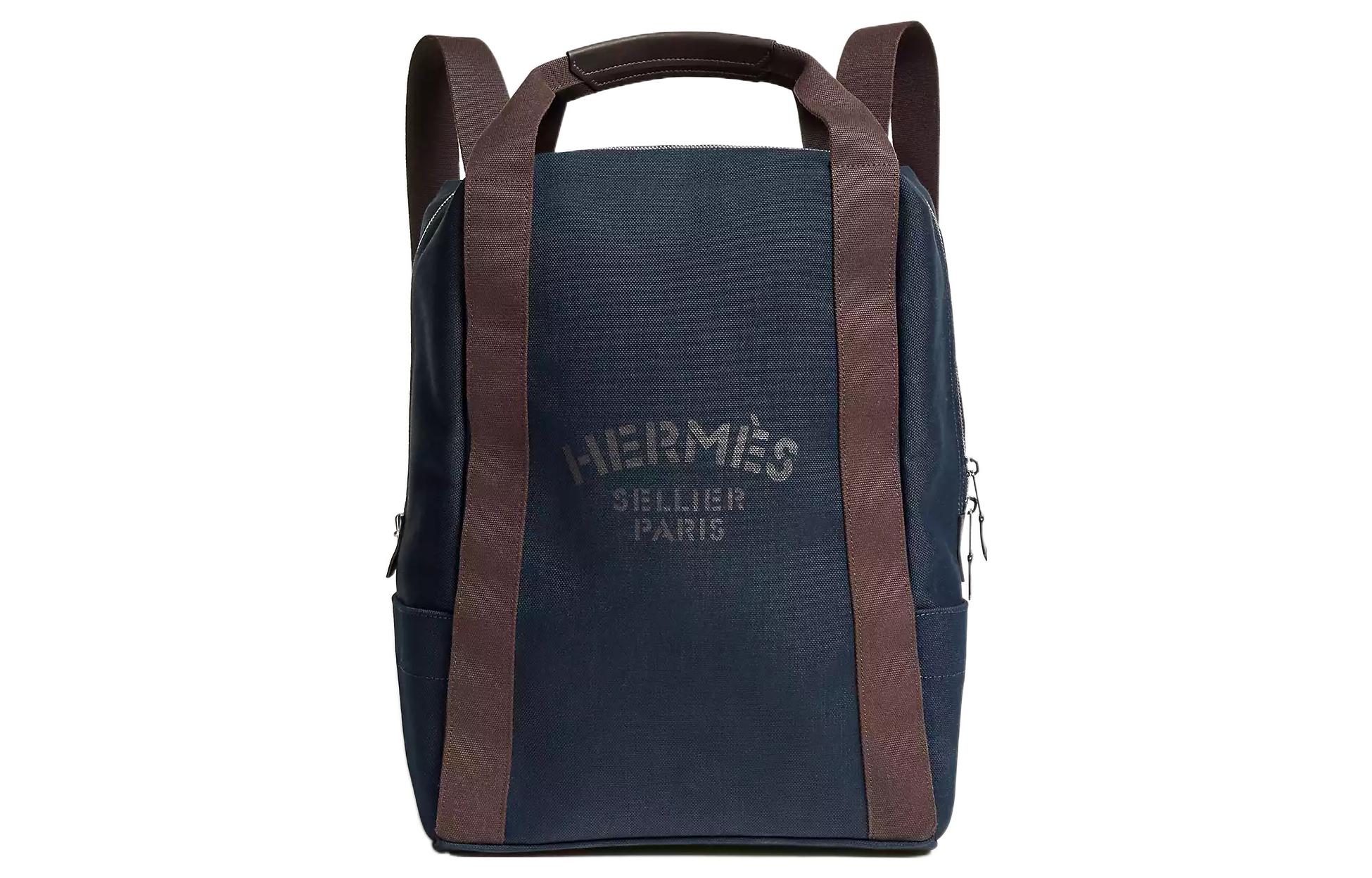 

HERMES Хлопковый рюкзак унисекс с подкладкой из телячьей кожи