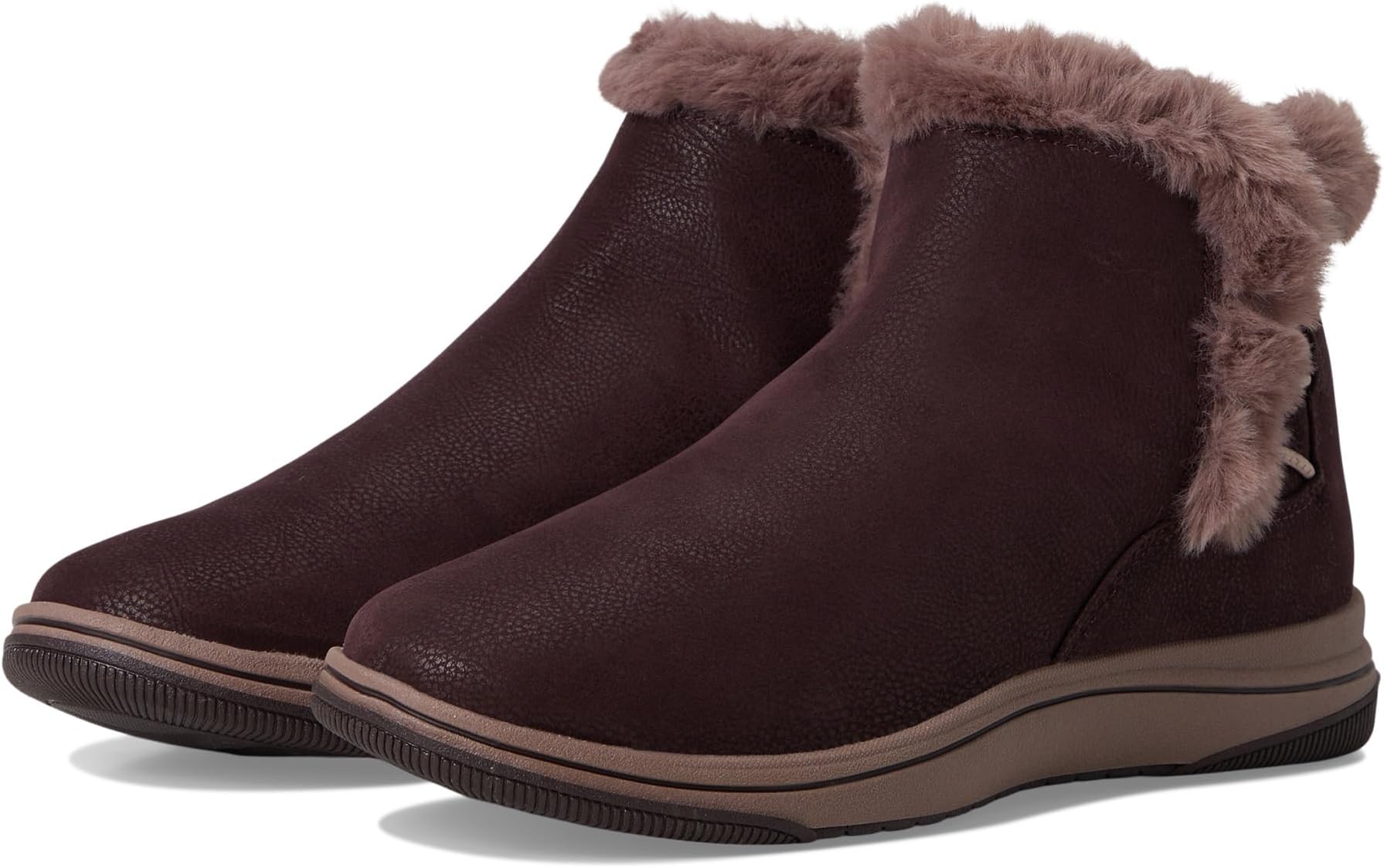 Ботинки женские Clarks Breeze Fur из мягкого текстиля, бордовый