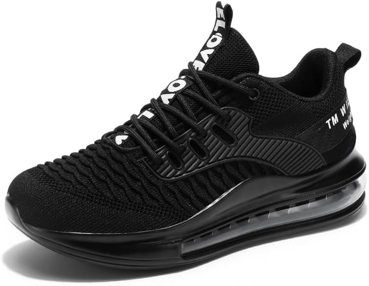 

Мужские дышащие вязаные кроссовки с амортизирующей воздушной подушкой для спорта и повседневной носки Aoplus, черный