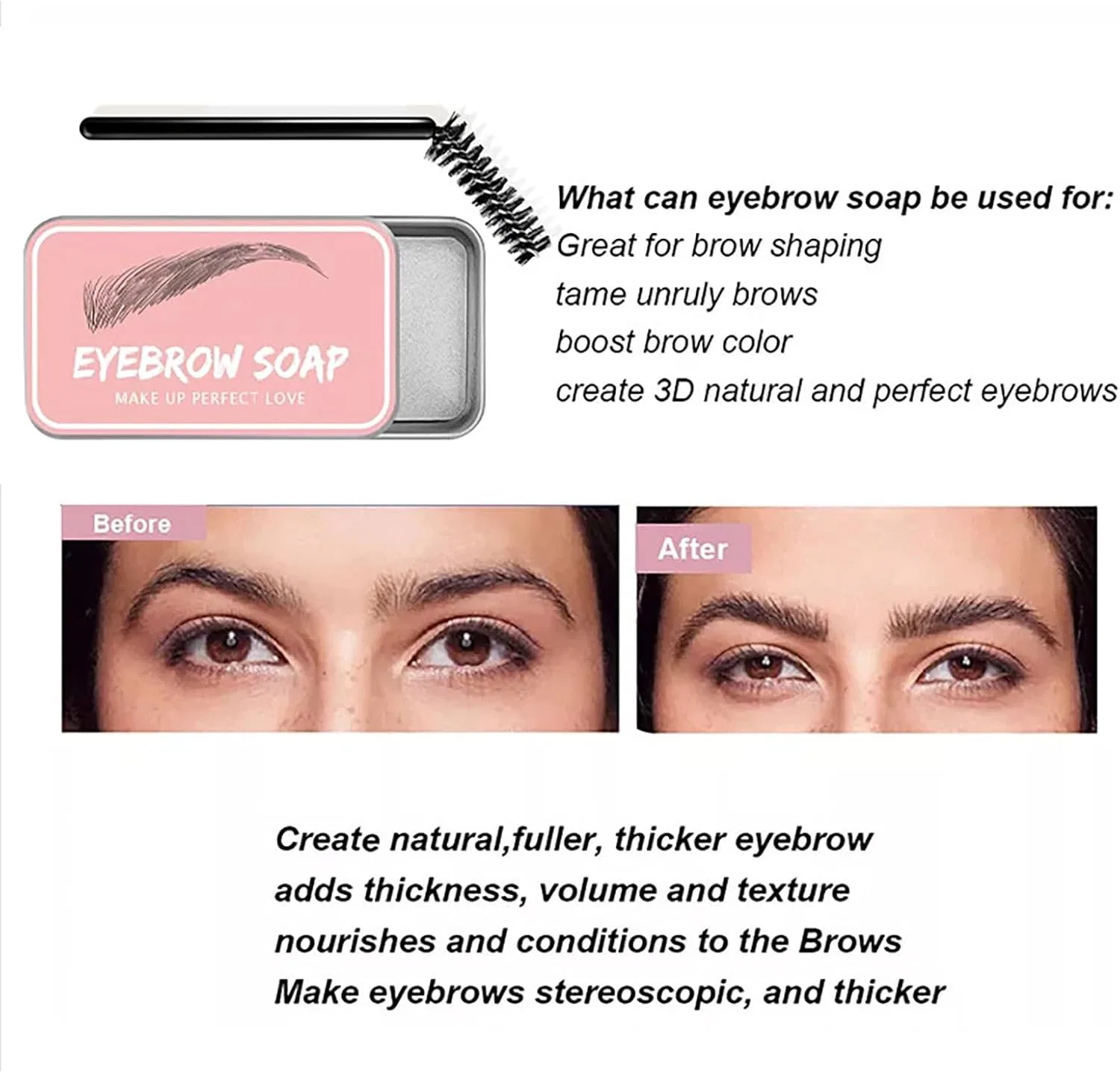 Мыло для бровей ELETO BROW SHAPING SOAP Generic розовый — фото 3