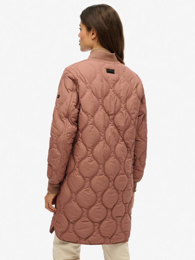 Длинное стеганое подкладочное пальто Superdry, Nutmeg Spice Brown — фото 2