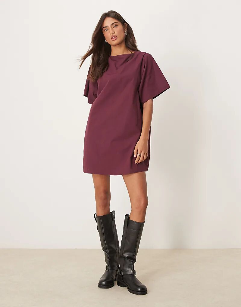 

Платье-футболка из поплина ASOS DEISGN сливового цвета ASOS DESIGN