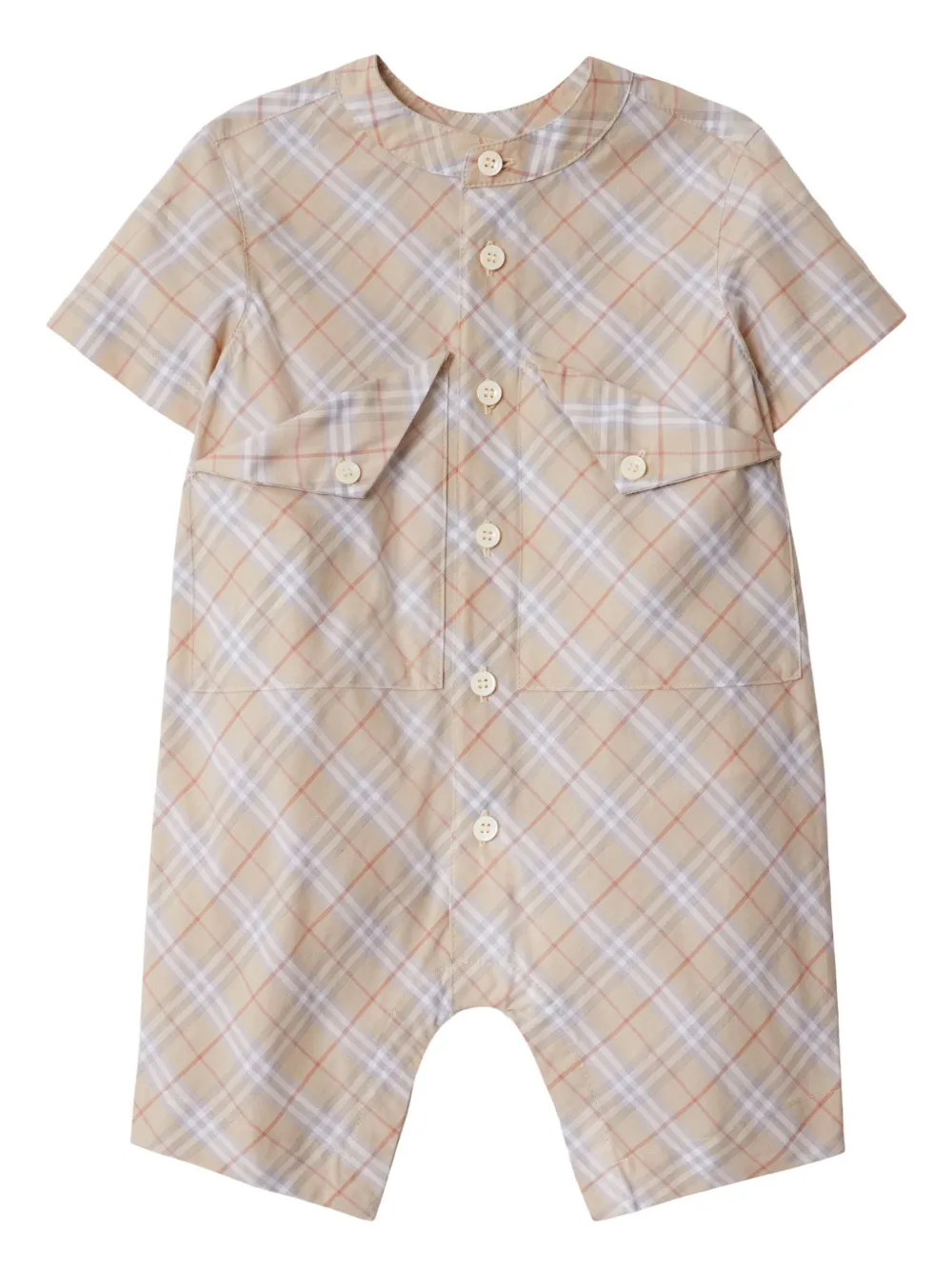

Ромпер в клетку BURBERRY KIDS, нейтральный