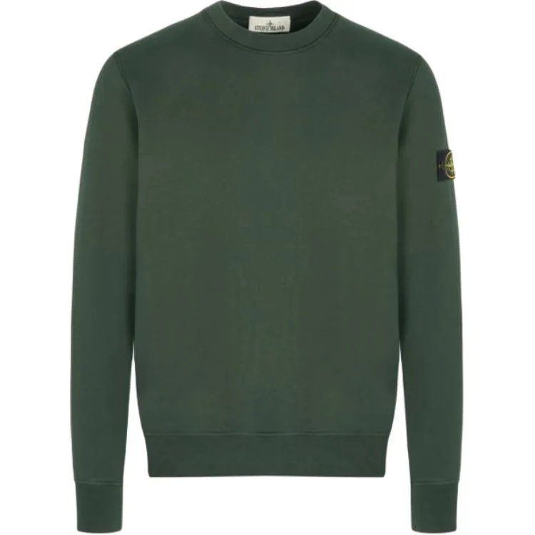 Свитшот с логотипом-аппликацией STONE ISLAND, army зеленый