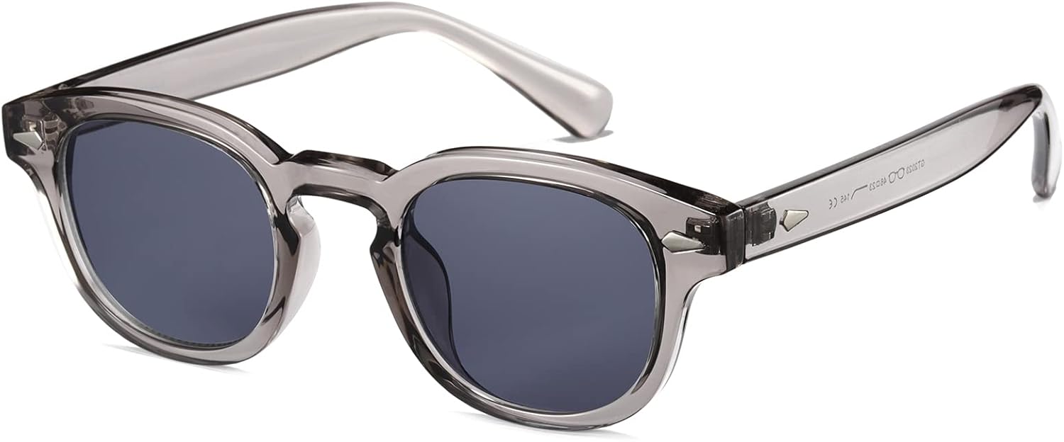 

Солнцезащитные очки Gtand Unisex в винтажном ретро-стиле круглой формы с тонировкой для мужчин и женщин, модные круглые солнцезащитные очки 46 мм, C22 Crystal Gray Frame/Gray Lens