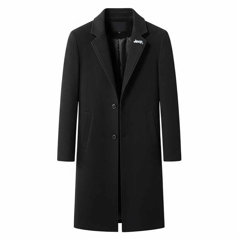 

Jeep Пальто Unisex Black с воротником-стойкой, утепленное и на флисе, прямой крой