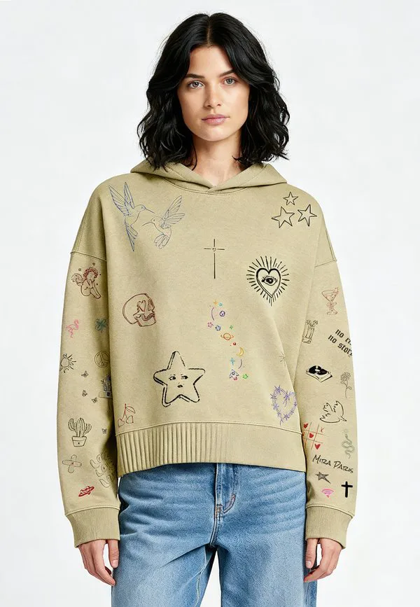 

Толстовка с объемными татуировками, очень тяжелая, квадратной формы. Mira Paris, Olive, Хаки, Толстовка с объемными татуировками, очень тяжелая, квадратной формы. Mira Paris, Olive