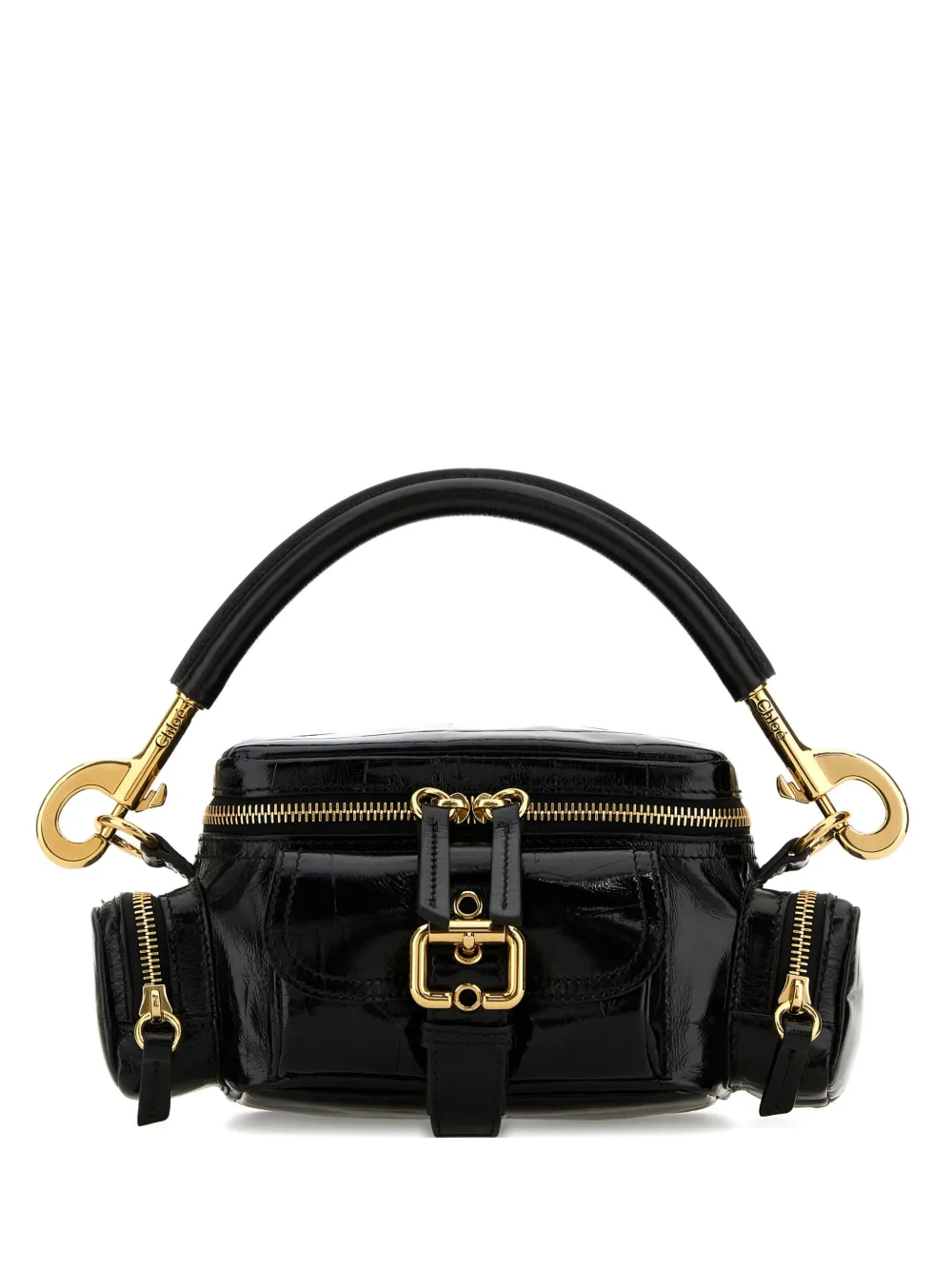 

Мини-сумка с карманами и верхней ручкой CHLOÉ, черный