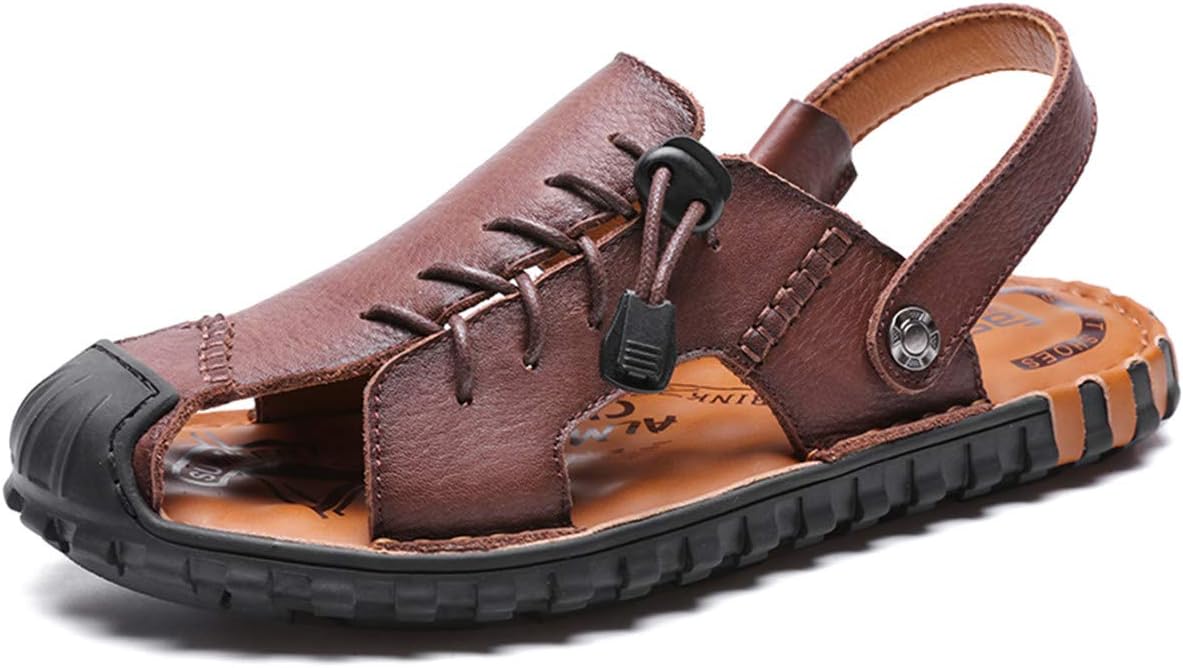 

Мужские пляжные сабо BIFINI с закрытым носком, вырезами, рыбачьи сандалии для походов и прогулок, темно-коричневый