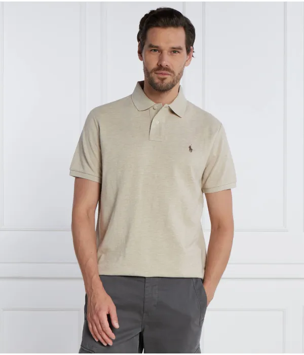 Футболка поло Slim fit Polo Ralph Lauren, бежевый — фото 3
