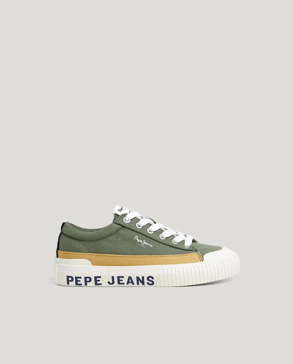 

Парусиновые кроссовки для мальчиков с усиленной подошвой Pepe Jeans, темно-зеленый