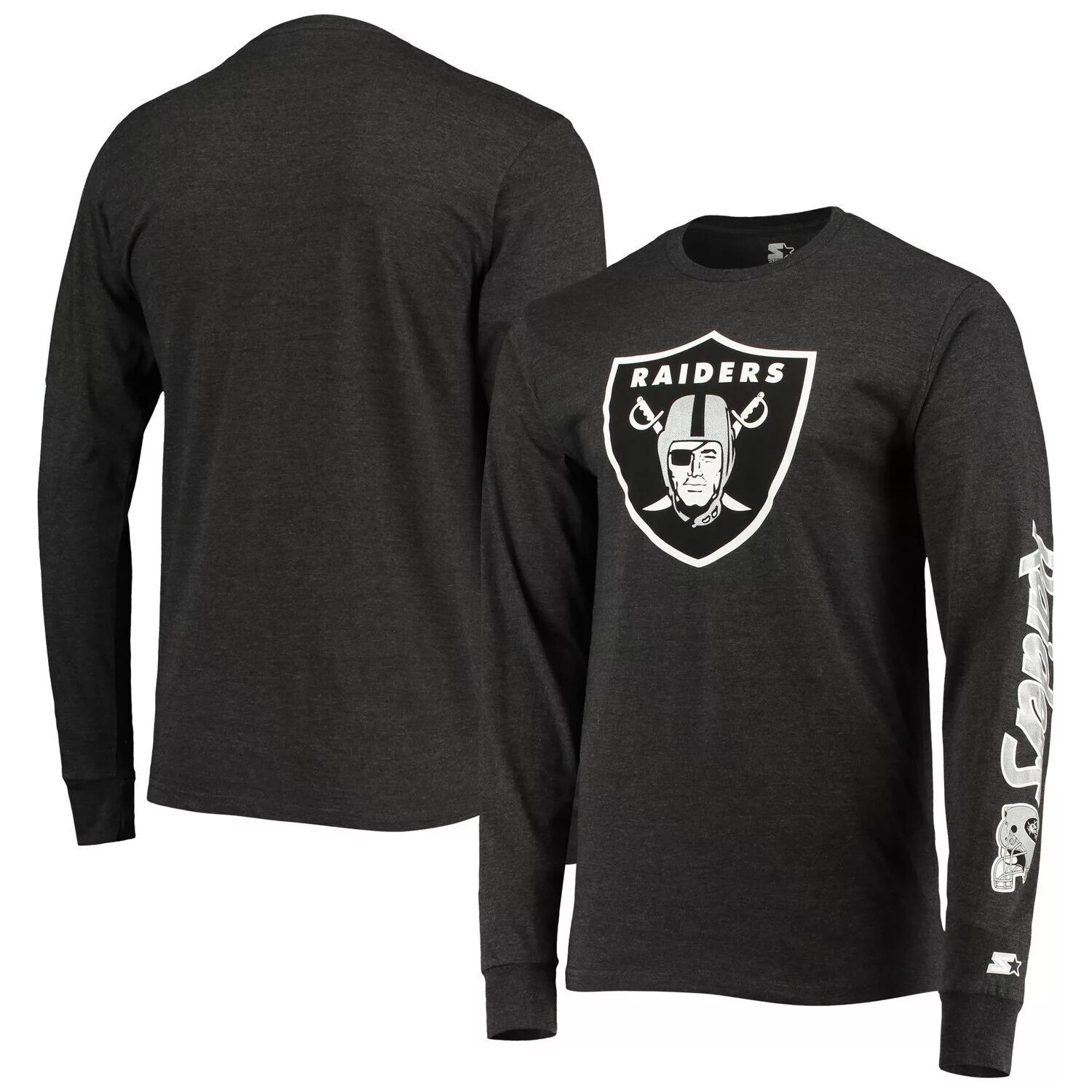 

Мужская черная футболка с длинным рукавом с принтом Las Vegas Raiders Half-Time Starter, Черный, Мужская черная футболка с длинным рукавом с принтом Las Vegas Raiders Half-Time Starter