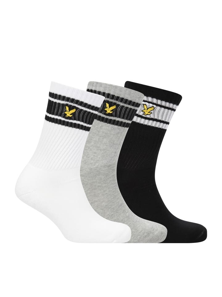 

Носки Lyle & Scott Socken 3-Er Set, цвет Weiß/Meliertes Grau/Schwarz