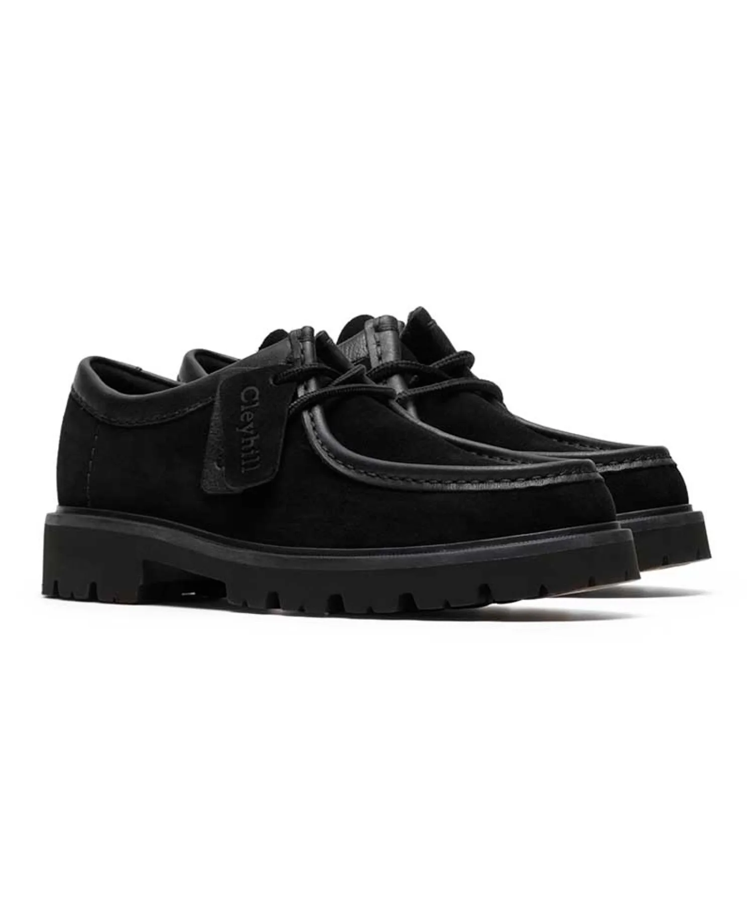 Мужские мокасины Clarks Cleyhill Seam из мягкой замши чёрные — фото 2