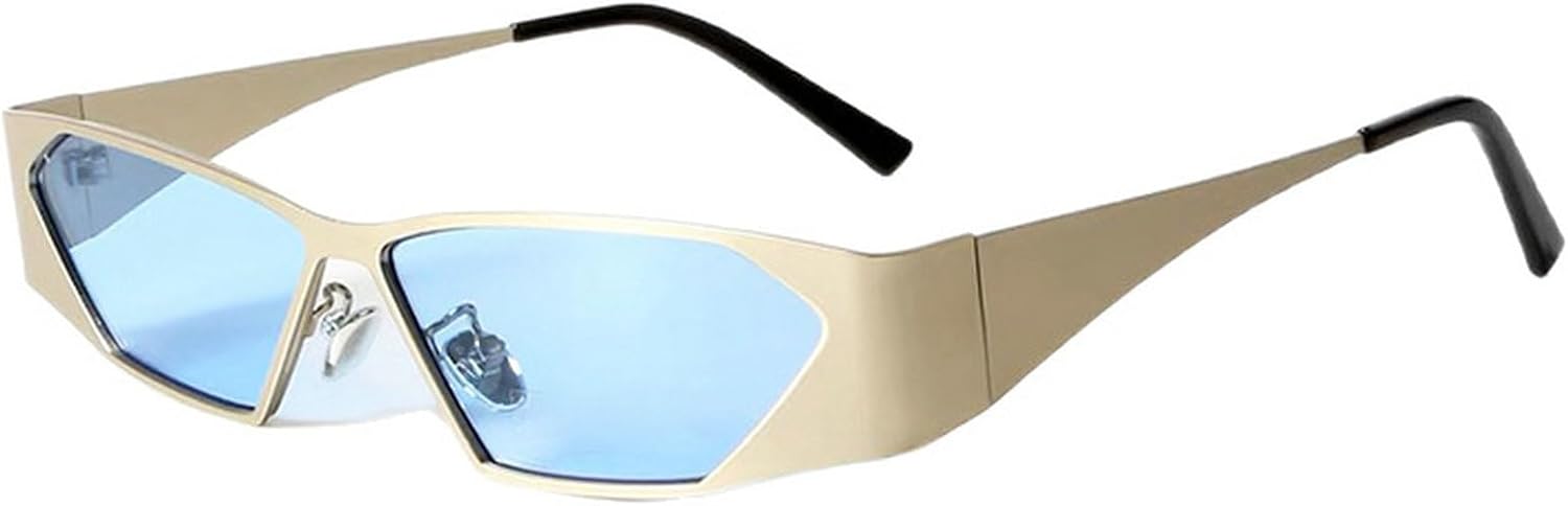 

Модные прямоугольные солнцезащитные очки для женщин и мужчин в стиле ретро, ​​маленькие, в стиле 2000-х, узкие, прямоугольные, в стиле 90-х, стильные, унисекс mincl, Silver Blue