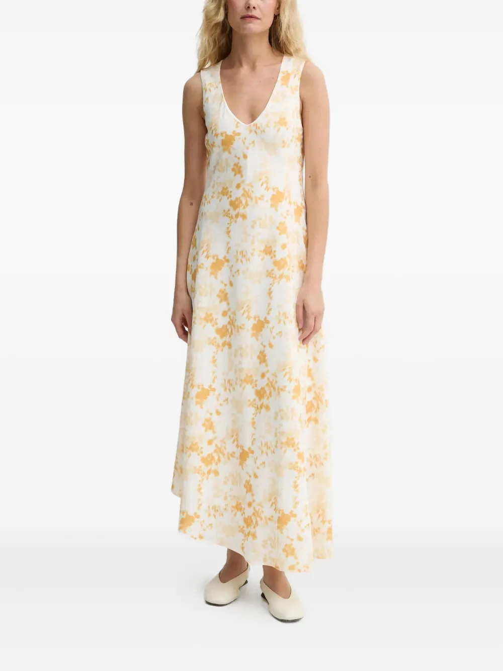 

Платье макси с V-образным вырезом и цветочным принтом Day Birger Et Mikkelsen, нейтральный