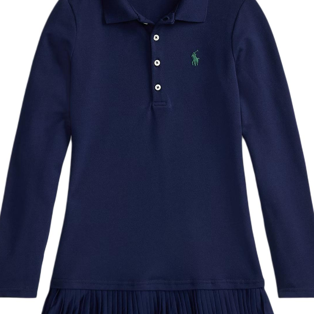 Детское платье с лацканами, средней длины Polo Ralph Lauren, marine синий — фото 3