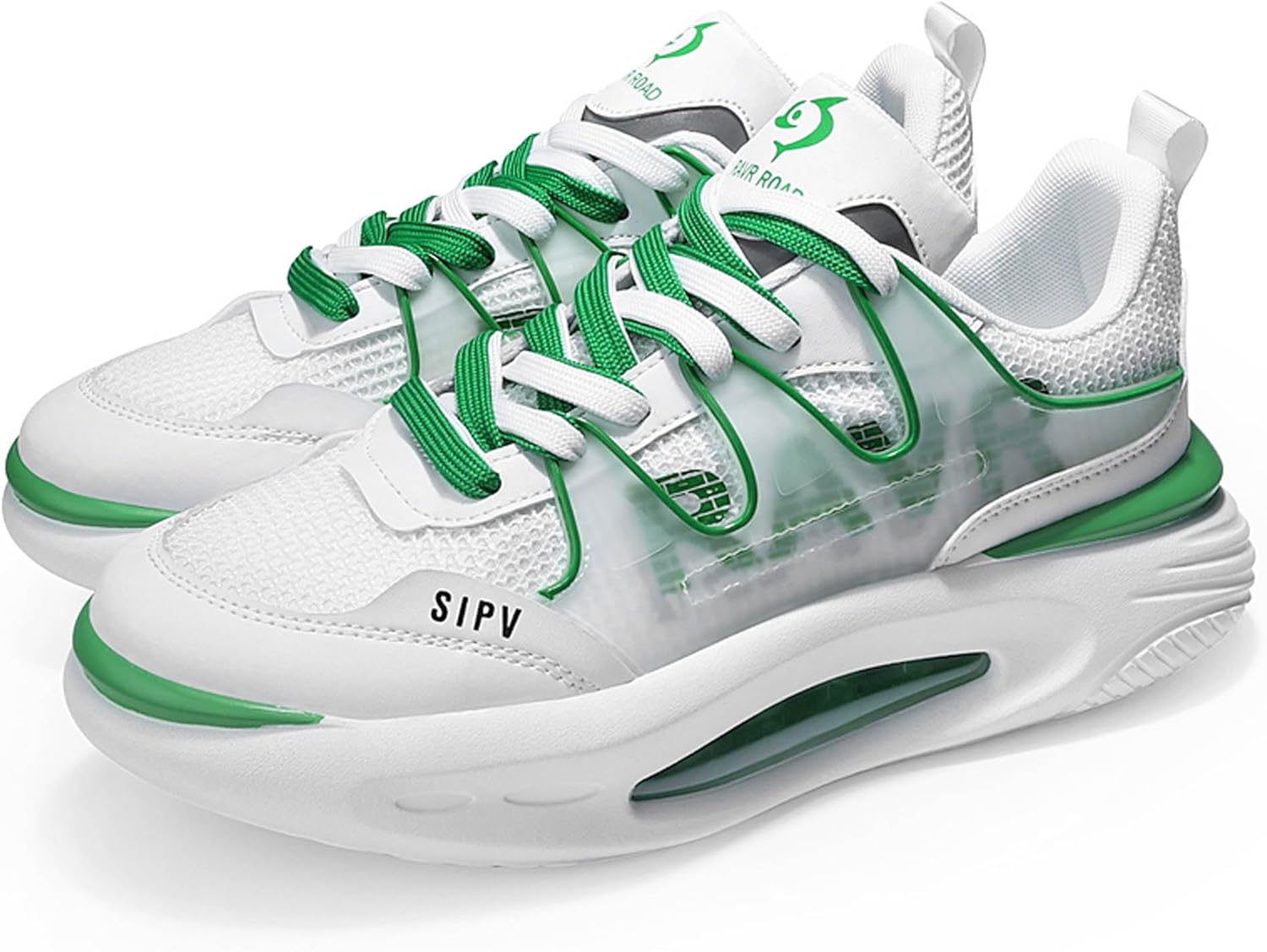 

Мужская и женская мода Легкие повседневные баскетбольные кроссовки Скейтбордические кроссовки Dzbajrqm, зеленый