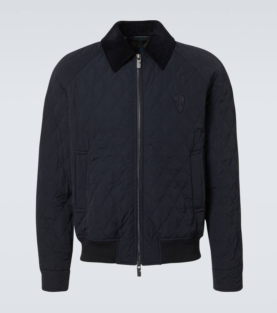 

Куртка-блузон с отделкой из стёганого вельвета Burberry, Black/Snug Ip Check