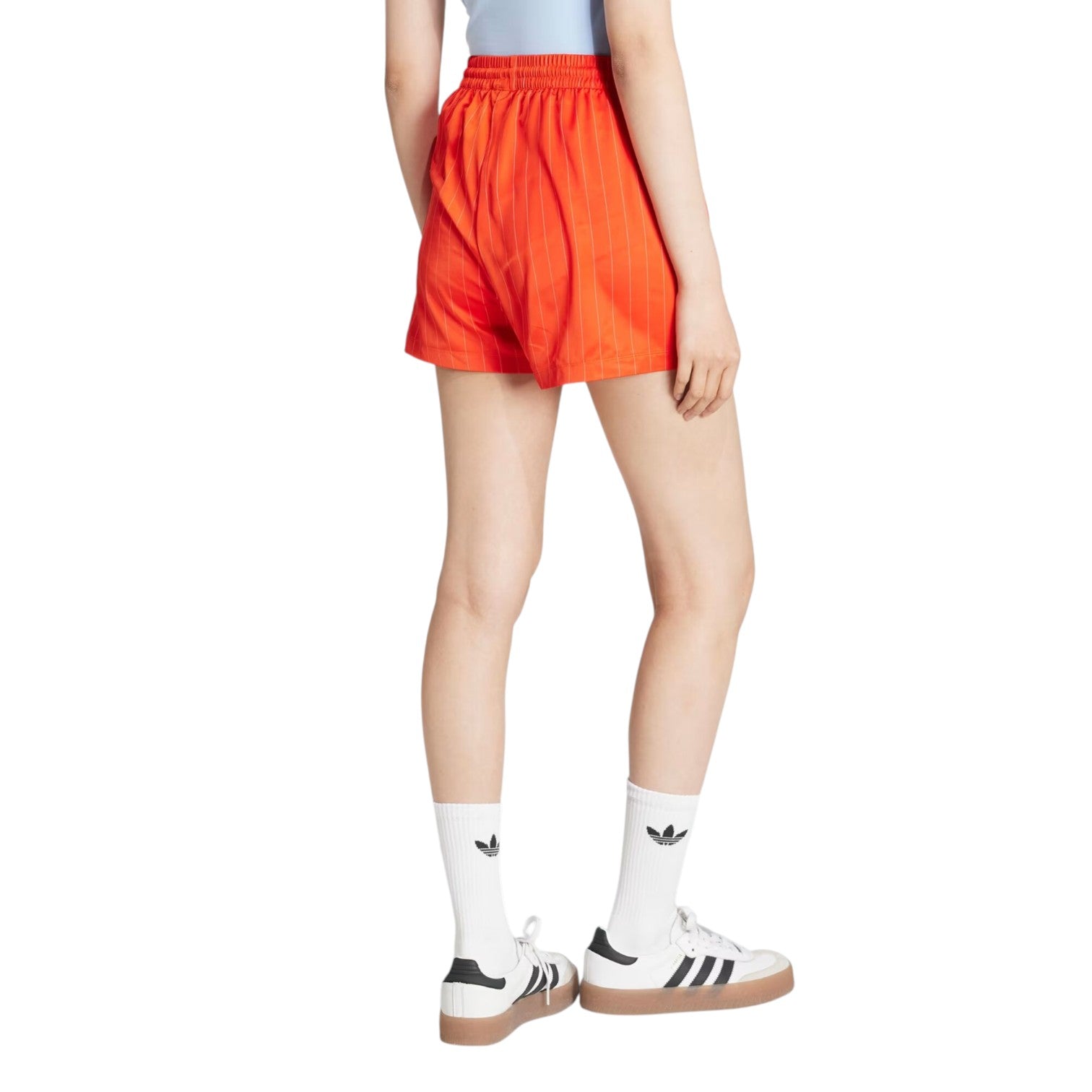 (WMNS) Шорты Adidas Pinstripe Satin Shorts 'Bold Orange' — фото 3