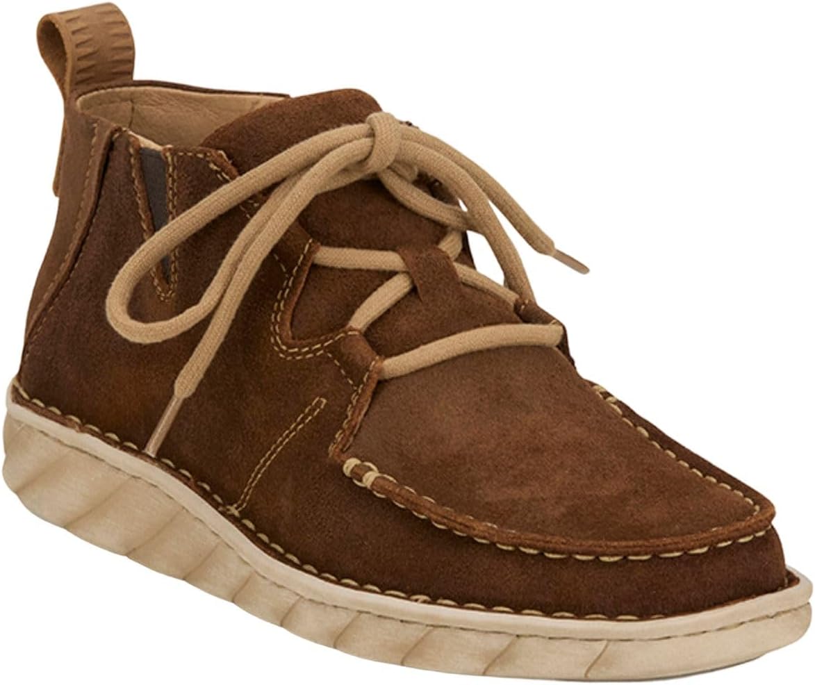 

Мужские повседневные ботинки Tony Lama Estancia на шнуровке - спортивные легкие туфли-мокасины из светло-коричневой кожи с конструкцией Опанка для комфорта