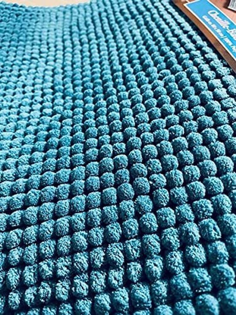 

Коврик для ванной Sensino Chenille, синий, с 3D-сеткой на спине, ок. 50 x 80 см, бирюзовый