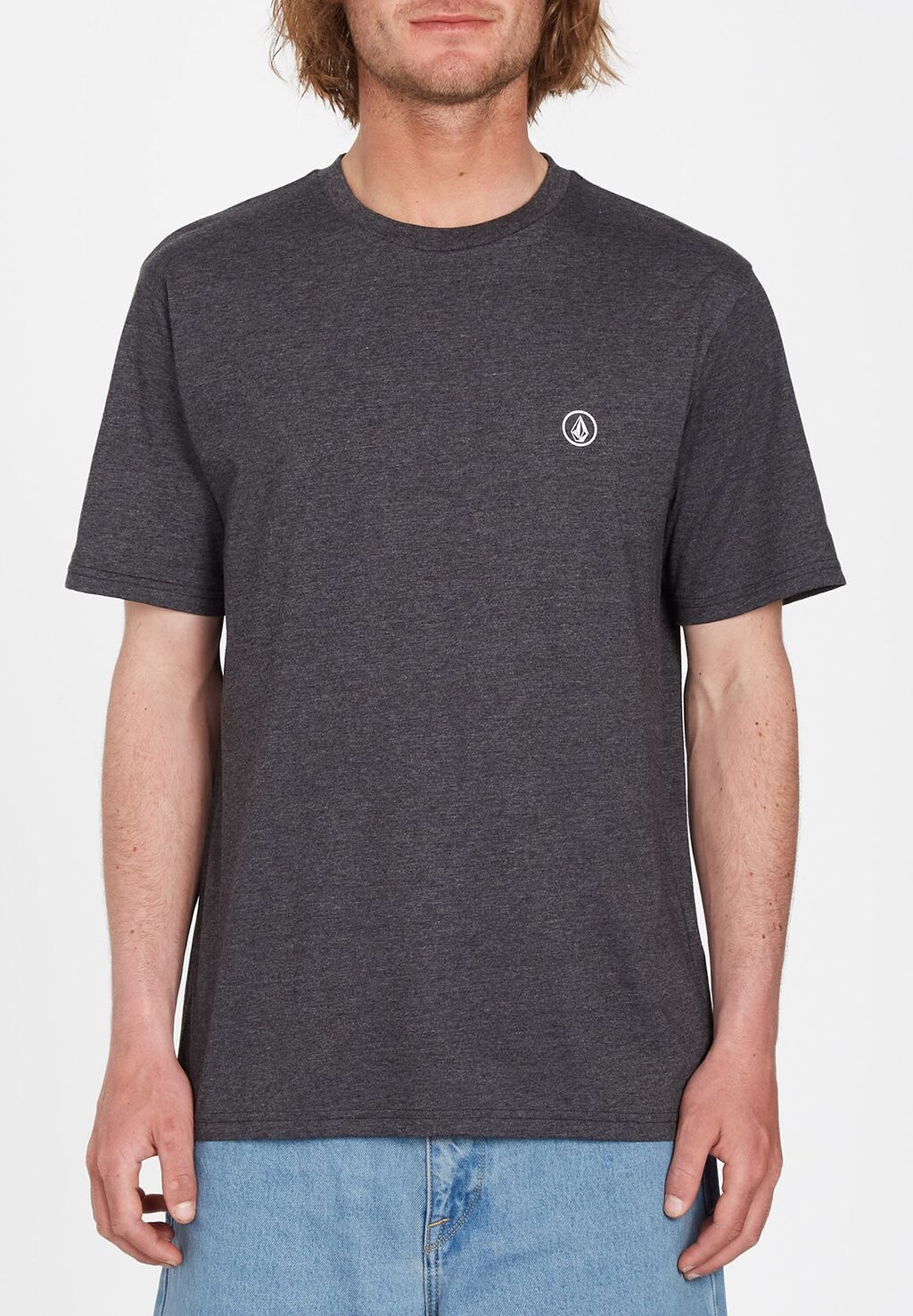 

Базовая футболка Circle Blanks Hth Sst Volcom, цвет heather black