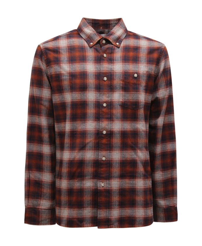 

Клетчатая фланелевая рубашка оранжевого цвета Woolrich, коричневый