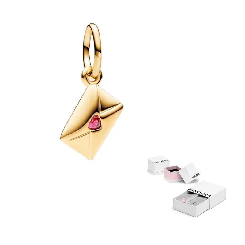 

Pandora Позолоченные кулоны-шармы из сплава меди и серебра с синтетическим фианитом для женщин, цвет gold