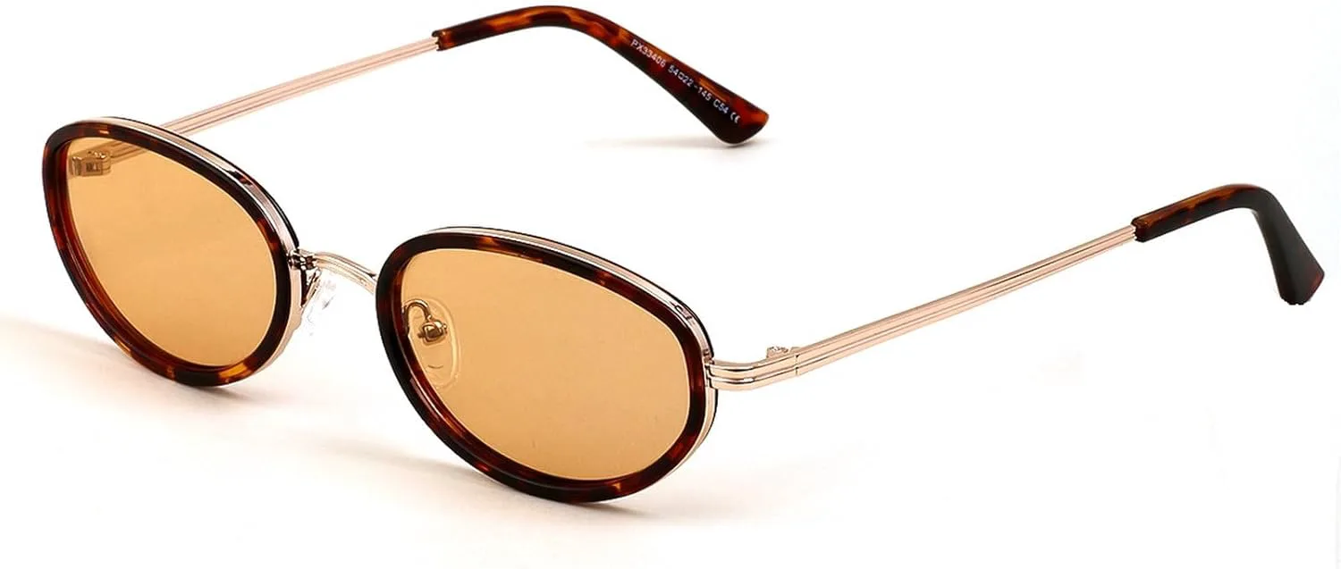 

Ретро-стиль, овальные солнцезащитные очки для женщин и мужчин, в духе 80-х и 90-х, небольшие круглые солнцезащитные очки в металлической оправе mincl, C1