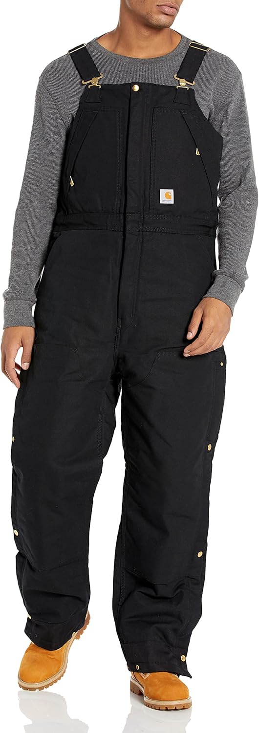 

Carhartt Men's 105470 Loose Fit Firm Duck Insulated Biberall, Black