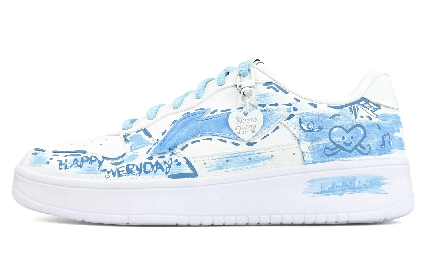 LINING Непромокаемые лодочные туфли Slip Resistant Abrasion Resistant Low top Skateboard Shoes для мужчин Cloud White Blue — фото 4