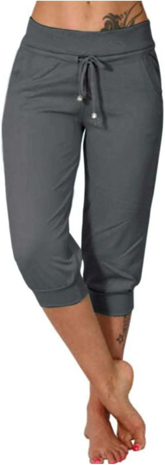 

Женские капри-джоггеры с эластичным поясом и карманом