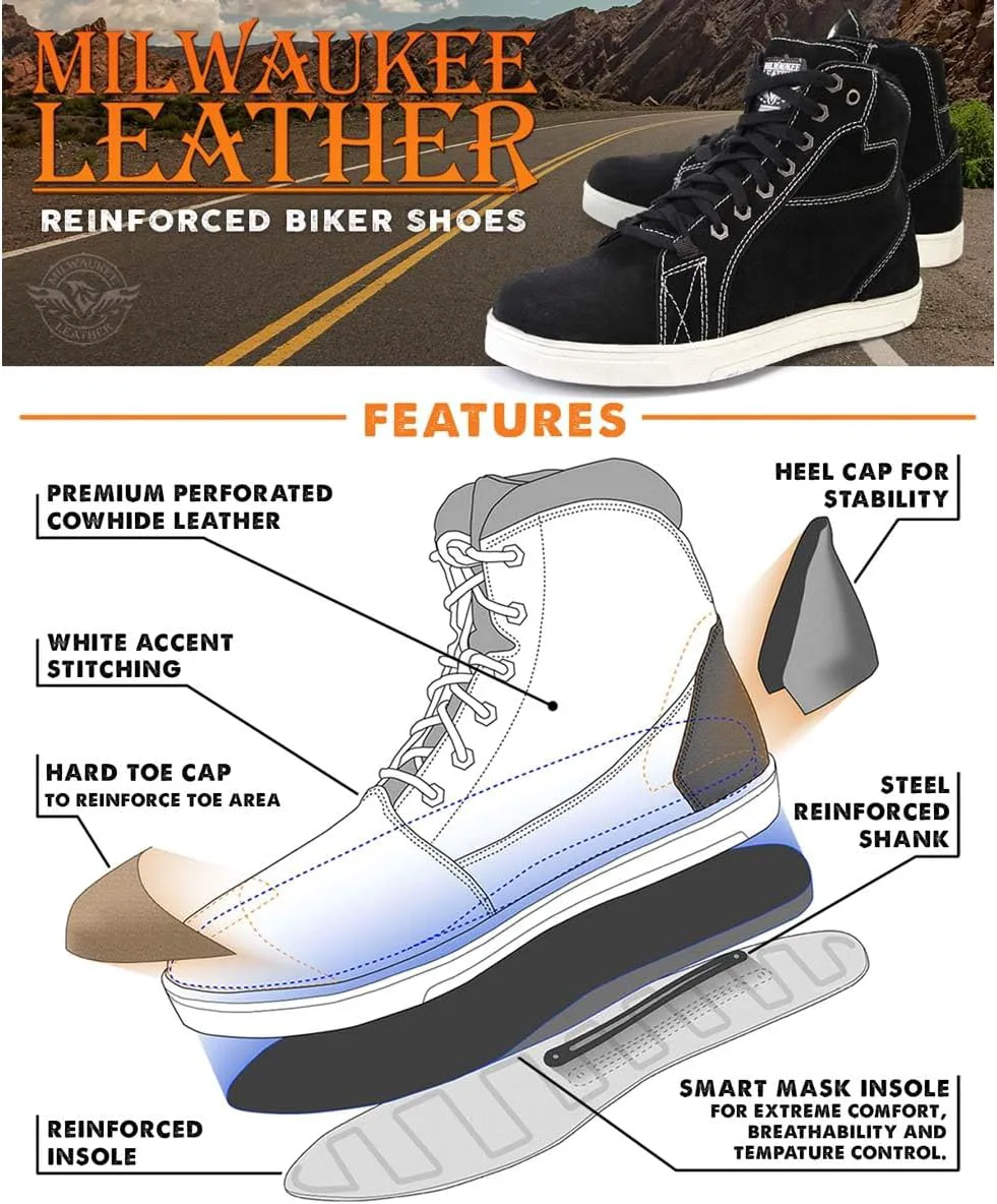 

Мужские мотоциклетные ботинки Milwaukee Leather - усиленная подошва, стелька с контролем климата, противоскользящая подошва, черный