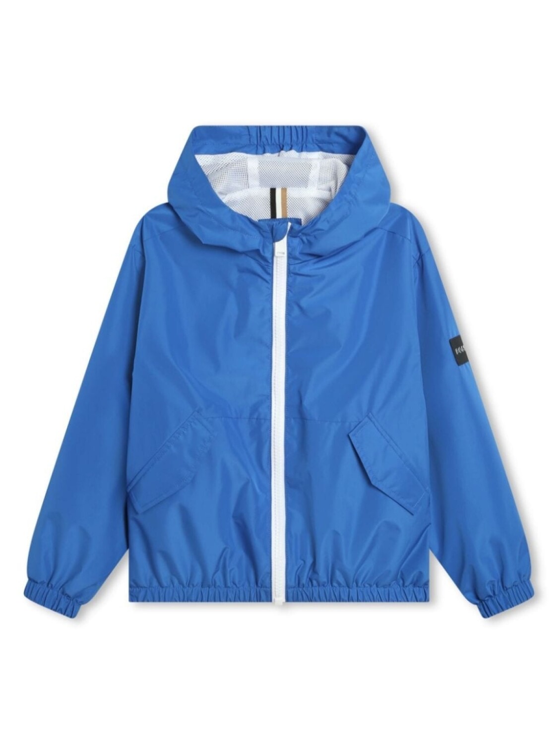 

BOSS Kidswear ветровка с капюшоном и нашивкой-логотипом, синий