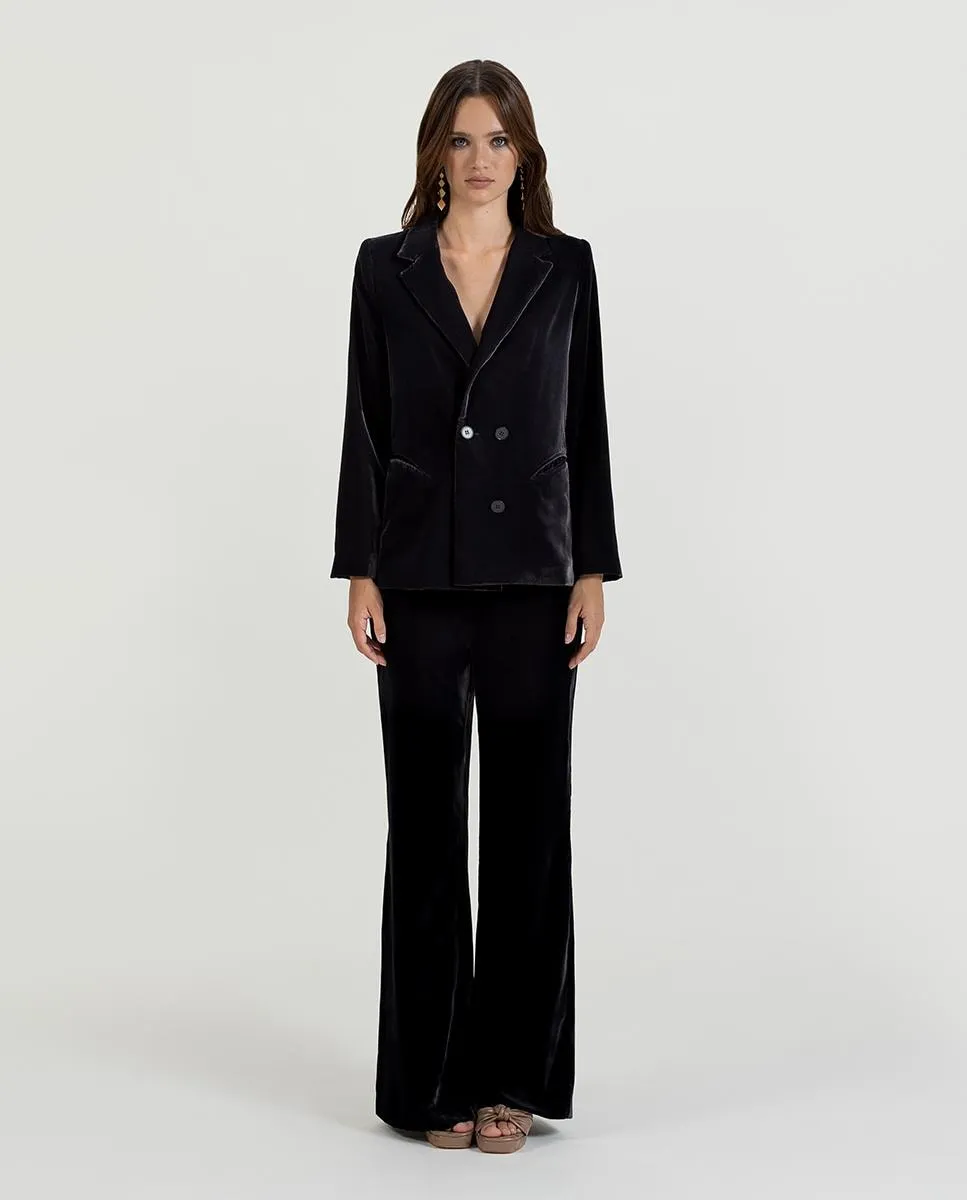 

Женские вельветовые расклешенные брюки с высокой талией Noon, черный