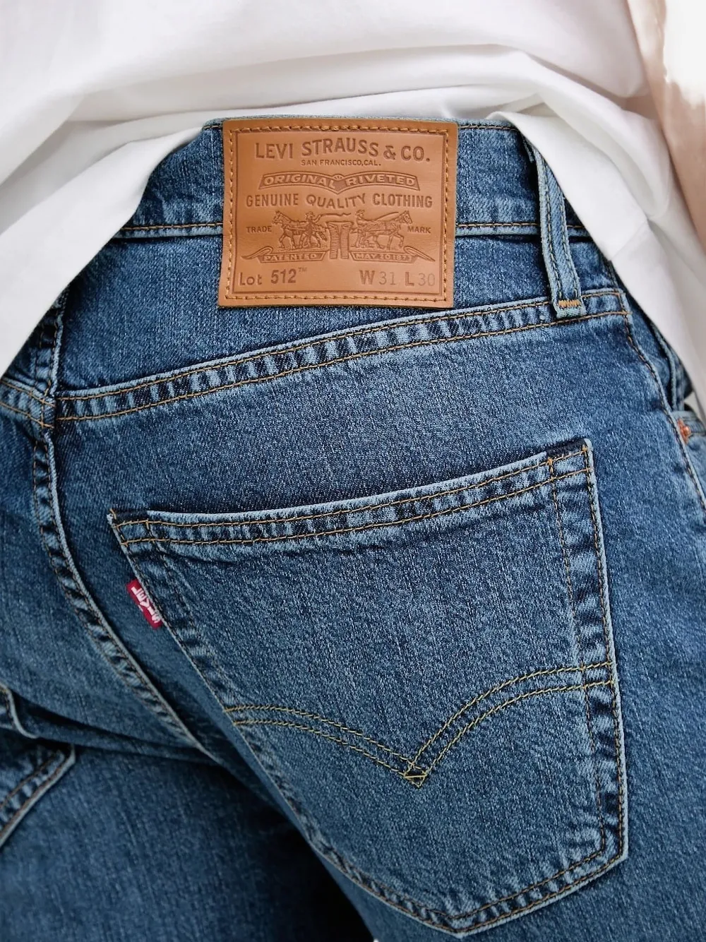512 джинсы из хлопка с пятью карманами Levi's, синий — фото 3