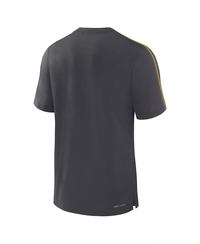 Мужская футболка Michigan Wolverines 2024 Sideline Player Performance Tri-Blend цвета антрацит Jordan — фото 3