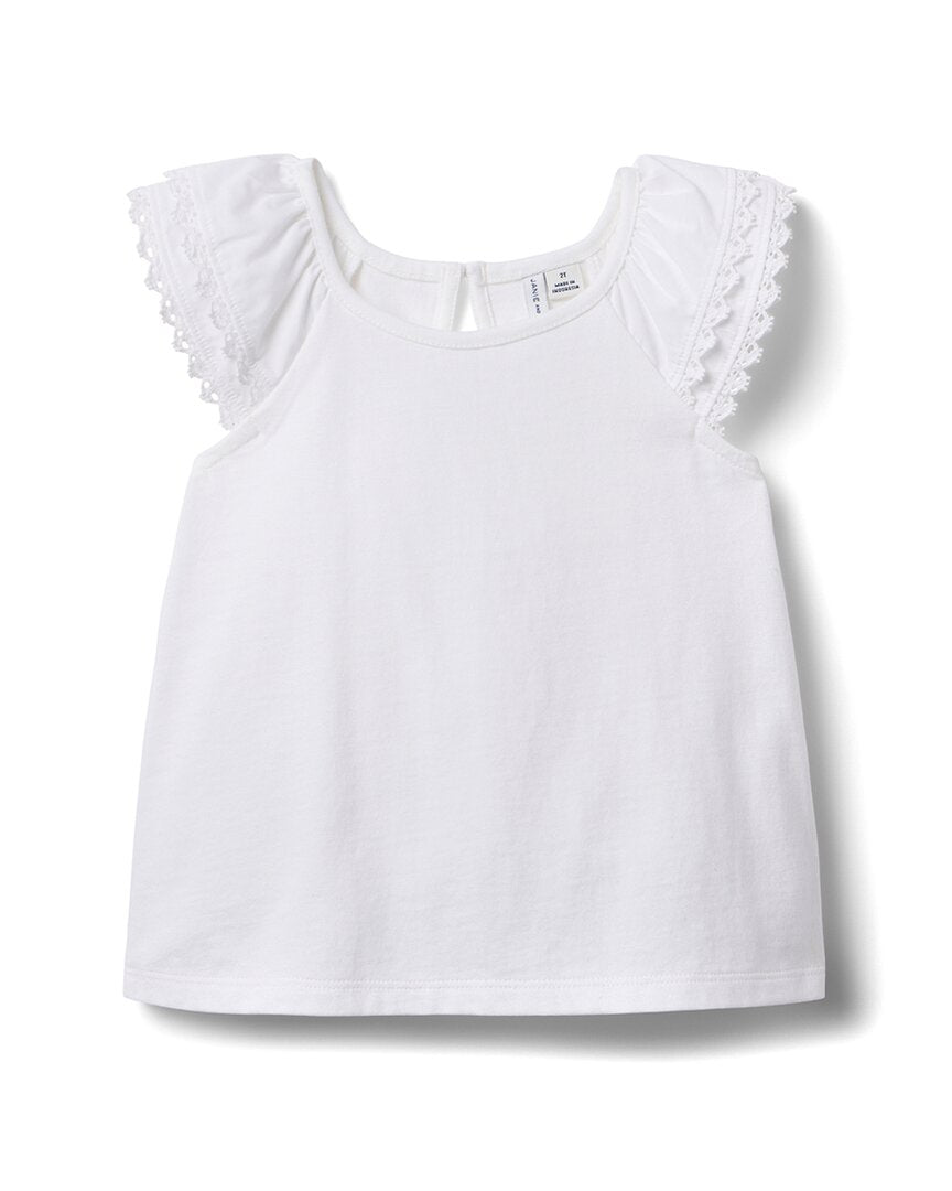 

Топ с кружевной отделкой от Janie and Jack, белый