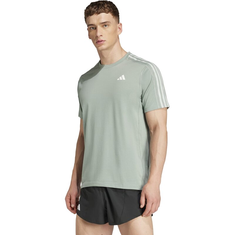 Футболка с тремя полосками «Own the Run» Adidas, цвет silgrn — фото 2