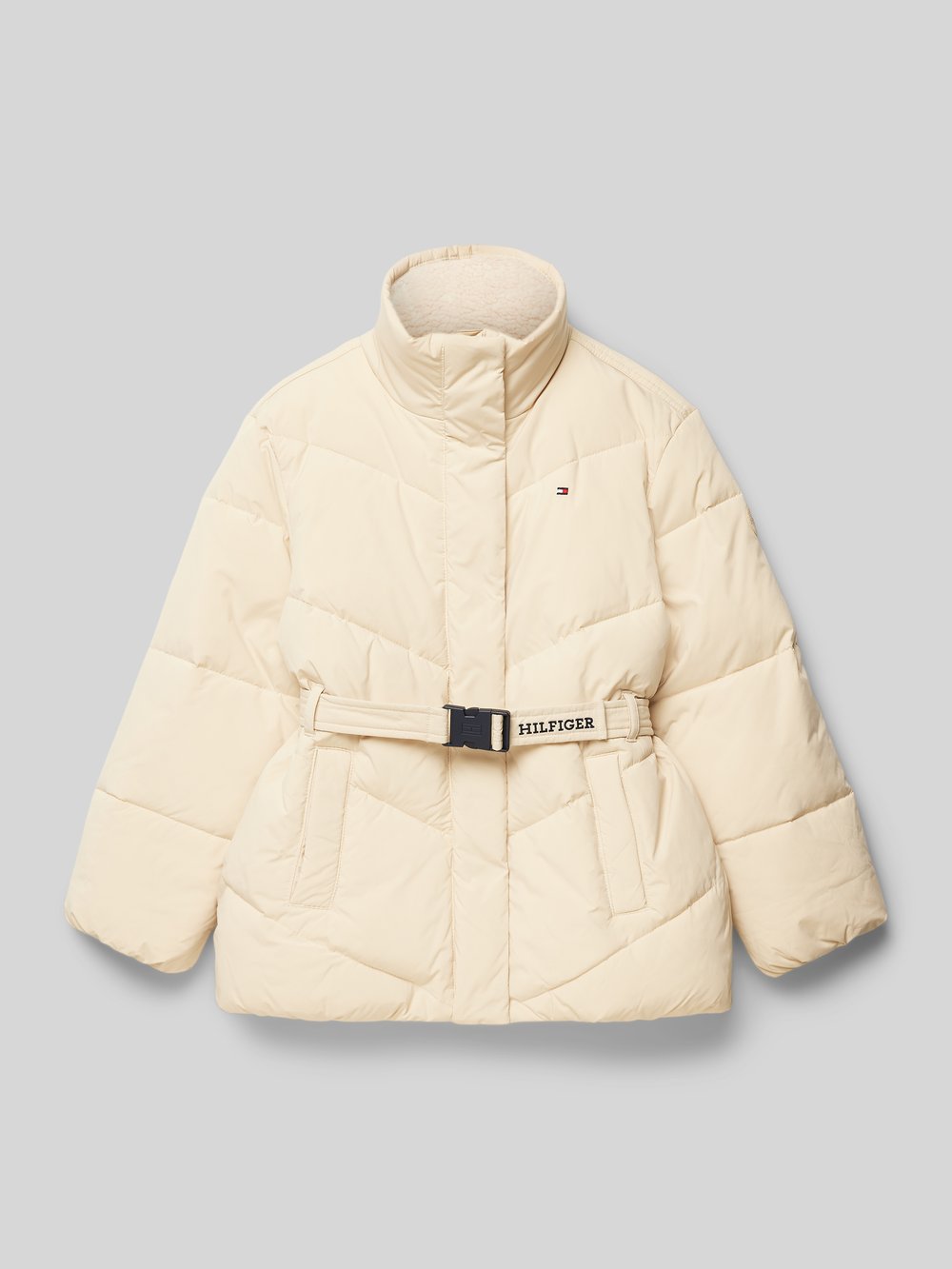 

Стеганая куртка с поясом на талии Tommy Hilfiger Teens, экрю