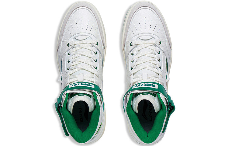 RSR 101 Винтажные баскетбольные кроссовки мужские высокие Cloud White / Cold Pine Green Lining — фото 3