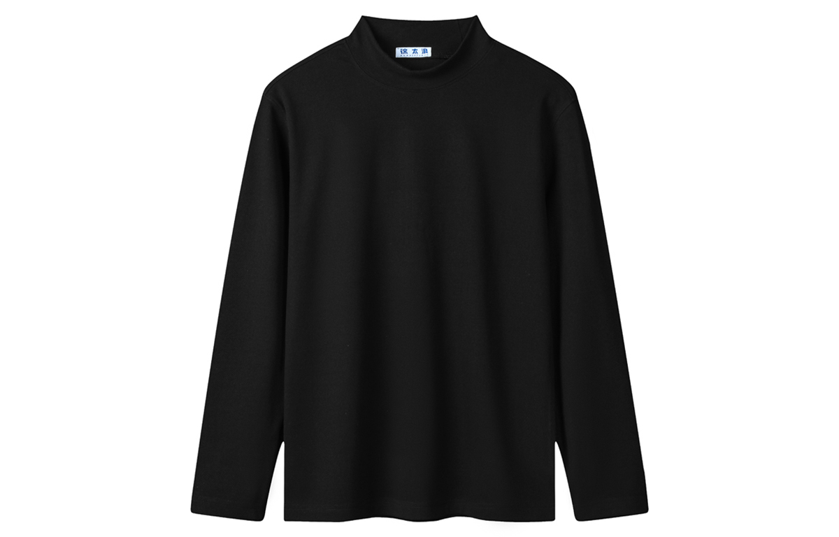 

Футболки унисекс с воротником-стойкой, утепленные и на флисовой подкладке, прямого кроя Alang Studio, черный [fleece-lined and thickened]