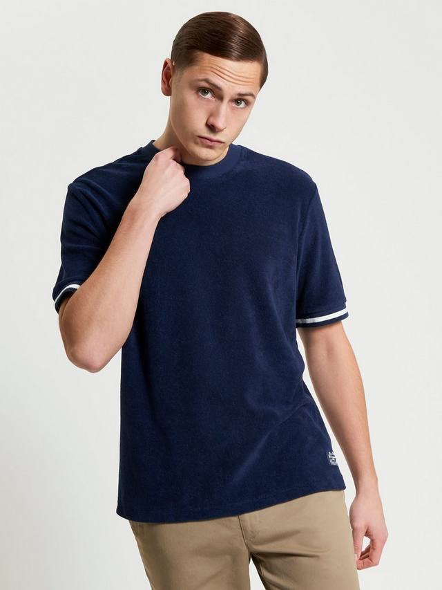 

Хлопковая футболка из махры Regular Fit с короткими рукавами Ben Sherman, Dark Navy