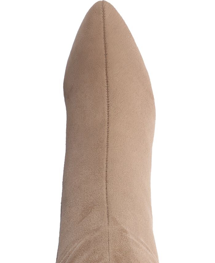 Женские ботинки Ameylia Tru Comfort из пеноматериала широкой ширины, на обычном каблуке с острым носком, на блочном каблуке Journee Collection, цвет Beige — фото 4